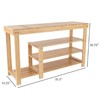 Hastings Home Bamboo Shoe and Boot Rack Bench, 3-tiers Wood Seat Storage and Organization, Bedroom, Closets 727880MFR